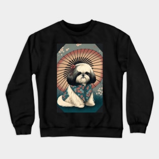 Super Cute Shih Tzu Portrait - Japanese style Crewneck Sweatshirt